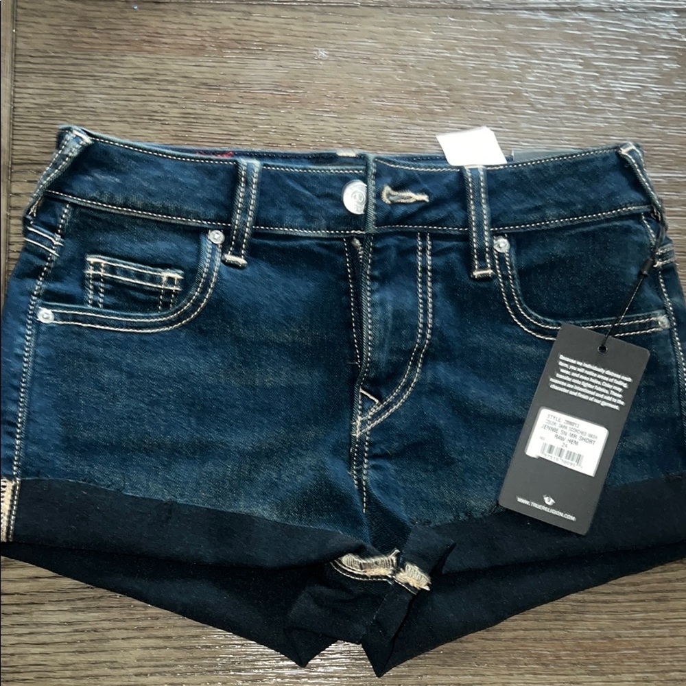 True Religion Dark Indigo Denim Shorts